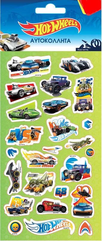 Hot Wheels Αυτοκόλλητα Μεταλιζέ 2 12