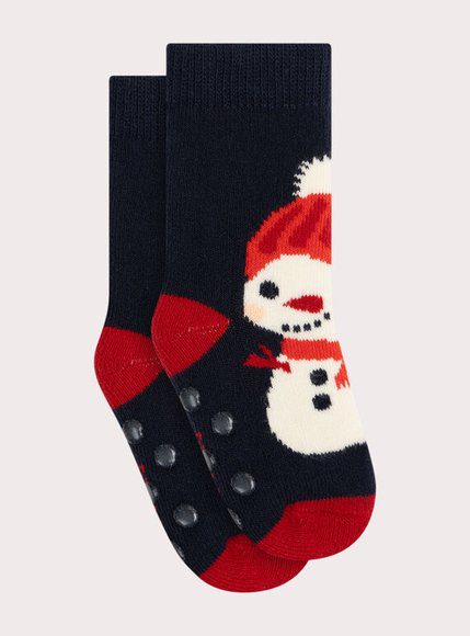 Βρεφικές Κάλτσες Unisex Navy Snowman